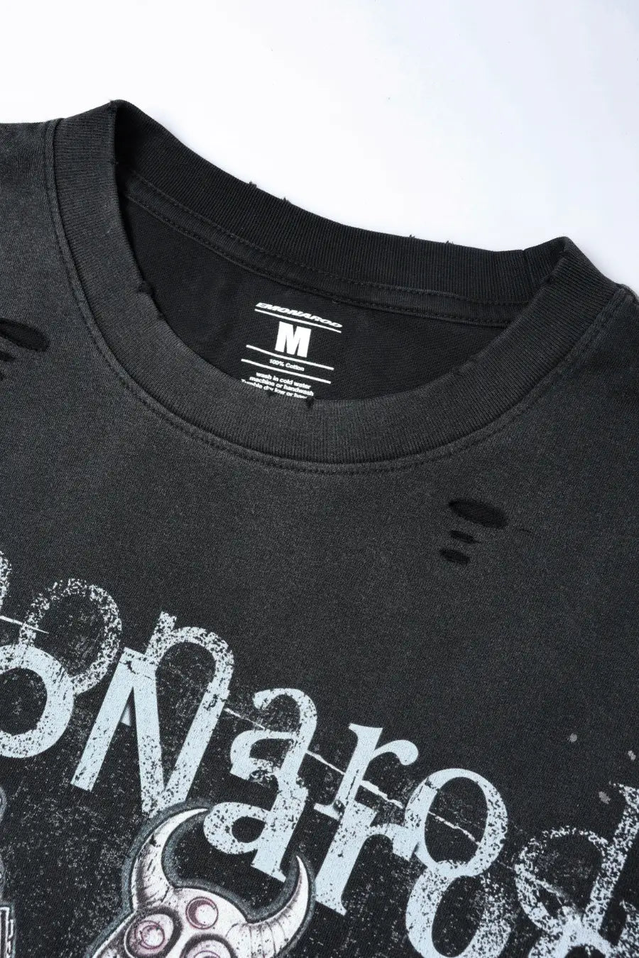 T-shirt à manches longues Doodle avec ourlet brut – Homme