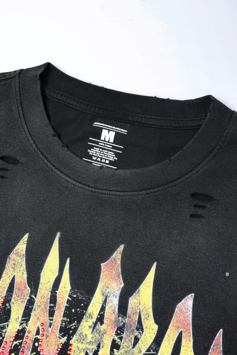 T-shirt à manches longues Doodle avec ourlet brut – Homme