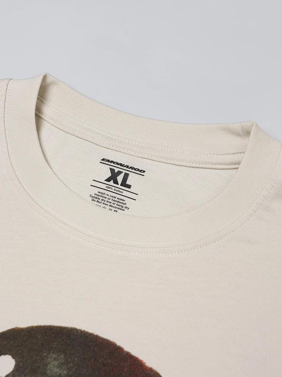 T-shirt à manches longues Doodle avec ourlet brut – Homme
