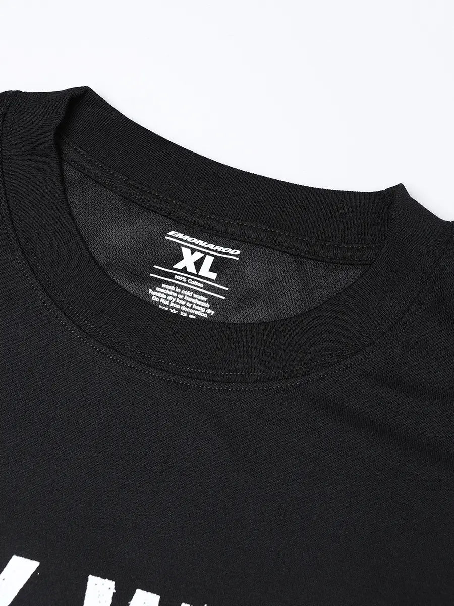 T-shirt à manches longues Doodle avec ourlet brut – Homme