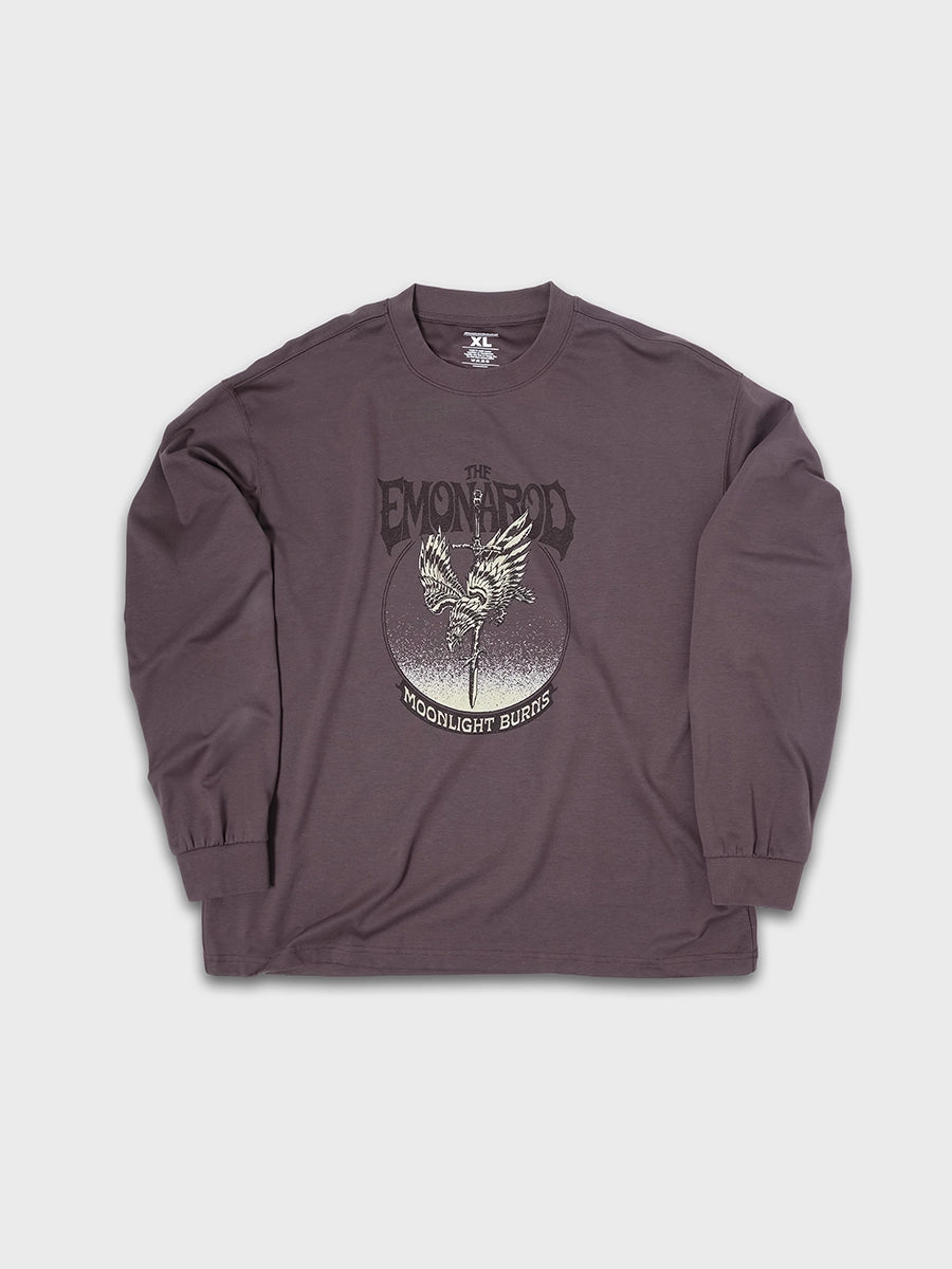 Doodle Langarmshirt mit offener Saumkante – Herren
