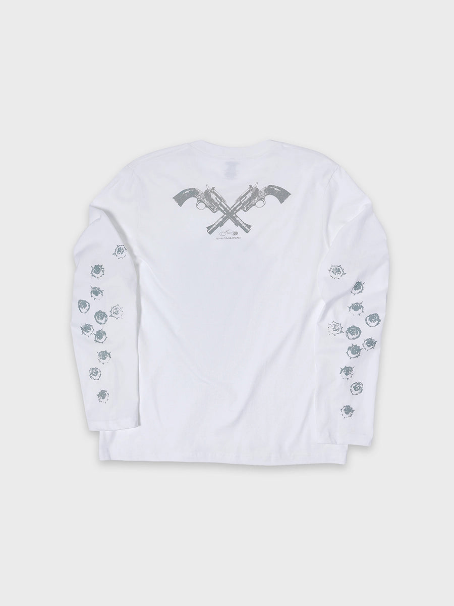 Doodle Langarmshirt mit offener Saumkante – Herren
