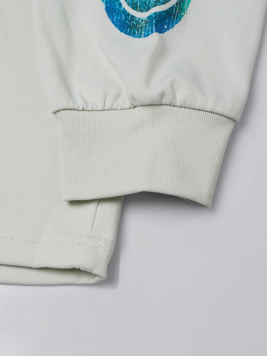 T-shirt à manches longues Doodle avec ourlet brut – Homme