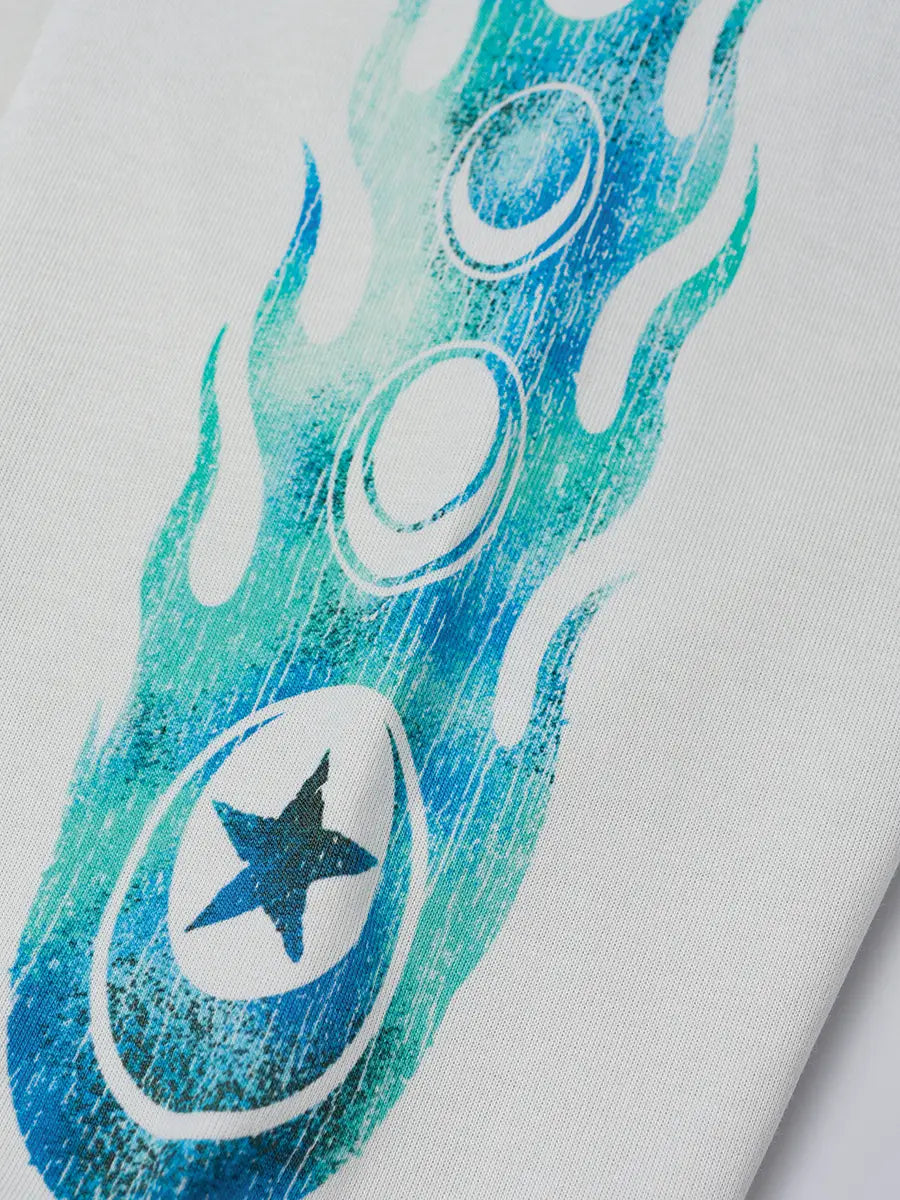 T-shirt à manches longues Doodle avec ourlet brut – Homme
