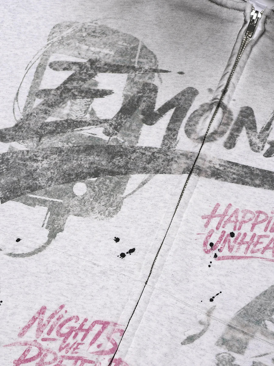 Doodle Langarmshirt mit offener Saumkante – Herren
