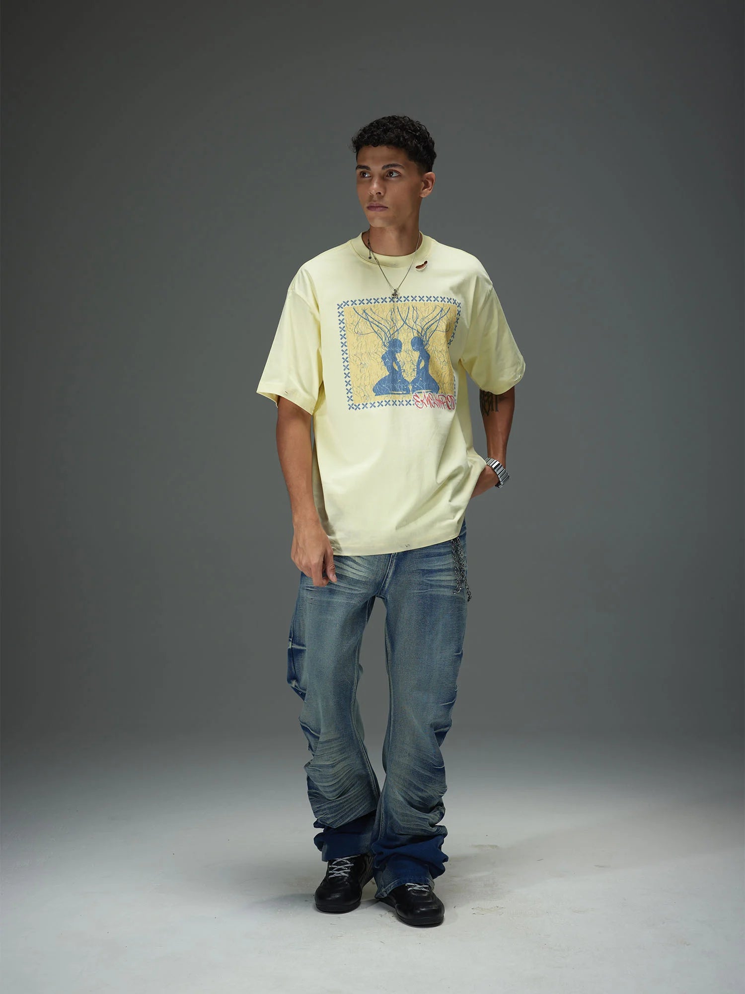 Symmetric Silhouette Graphic Tee