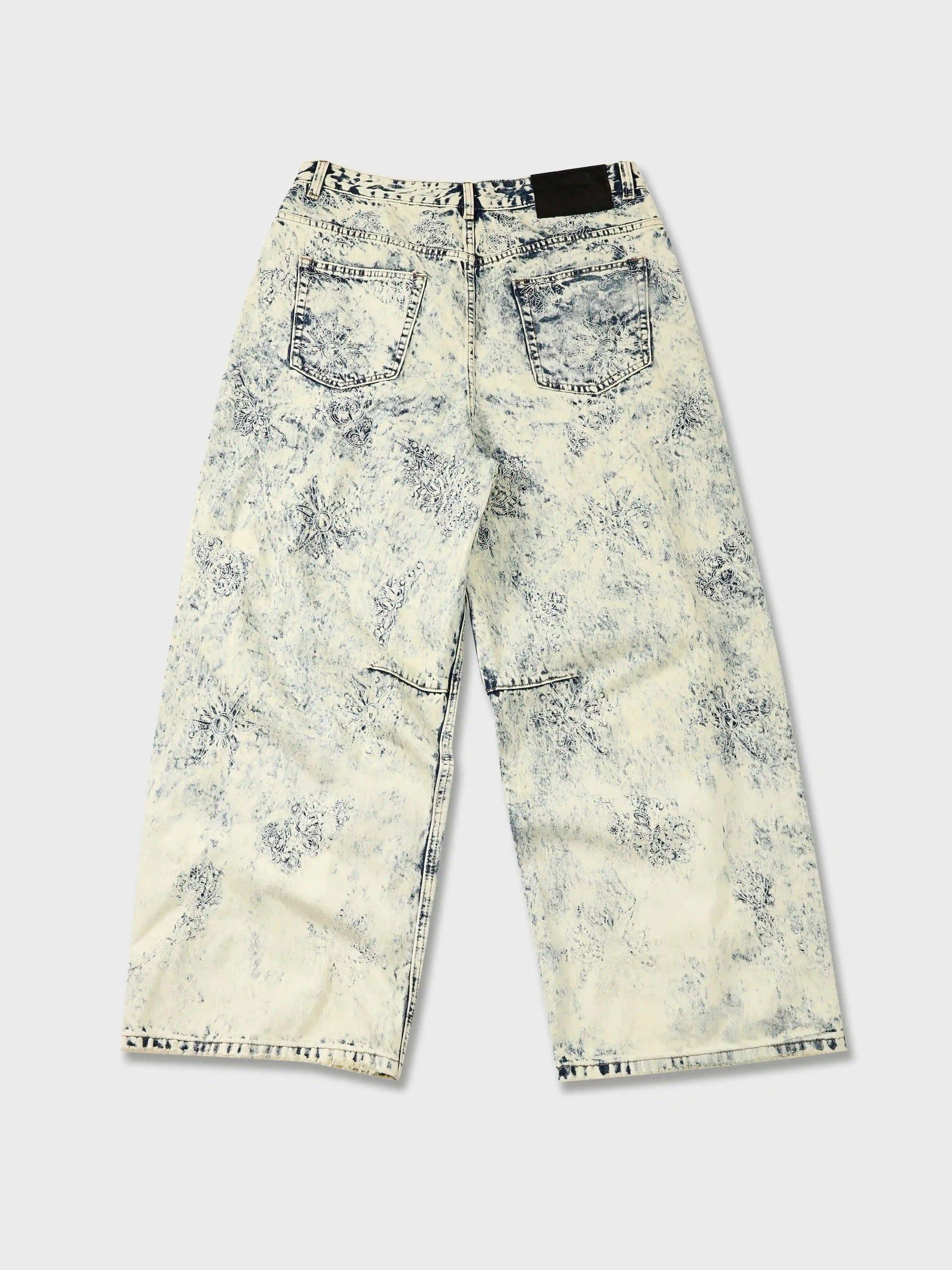 Acid Wash Wide Leg Jeans