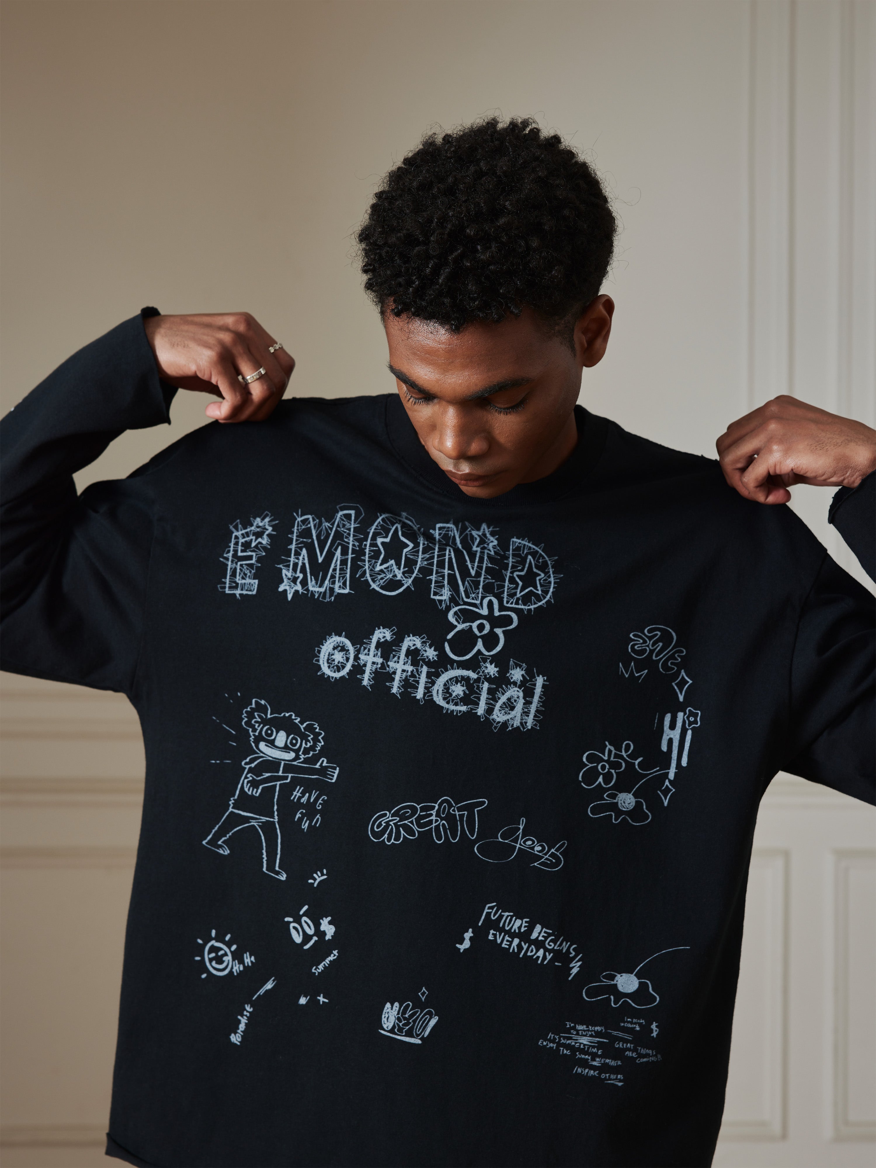Doodle Raw Hem Longsleeve - Men