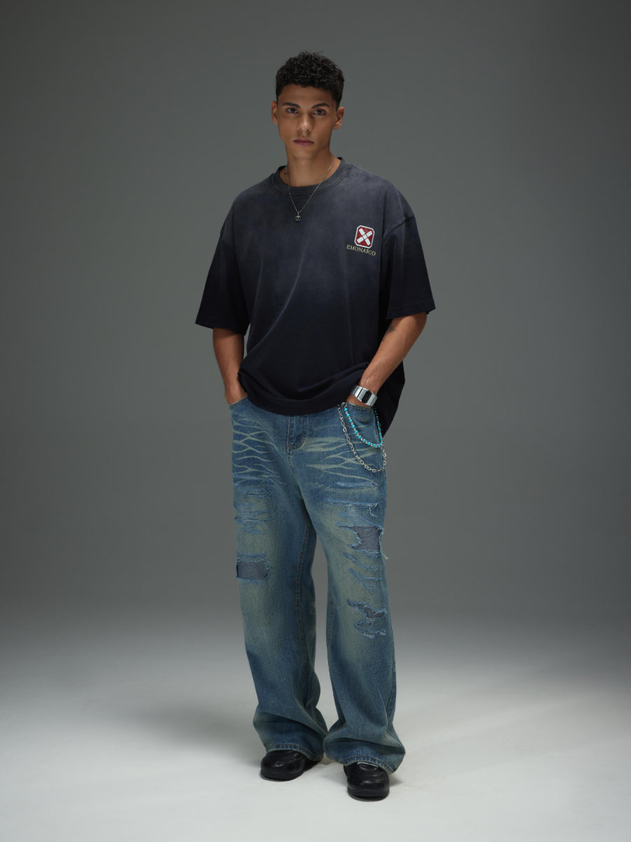 Destroyed Patch Denim Jeans