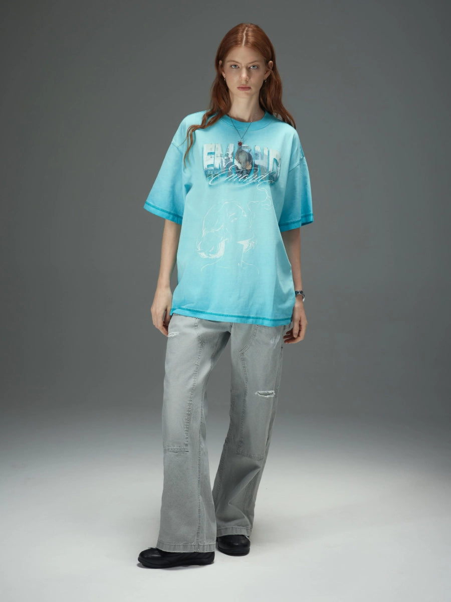 Distressed Carpenter Elastic Waist Pants