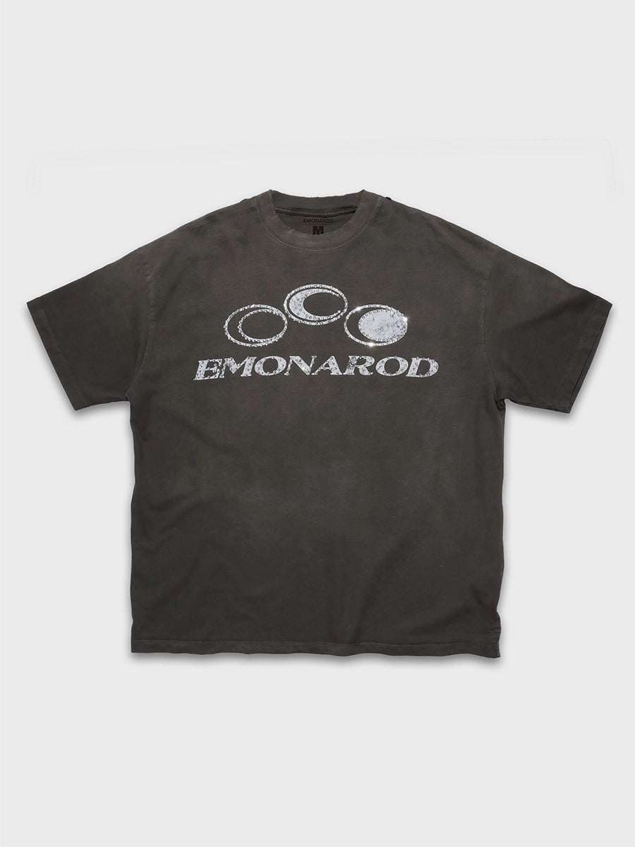 Distressed Slogan Washed Tee