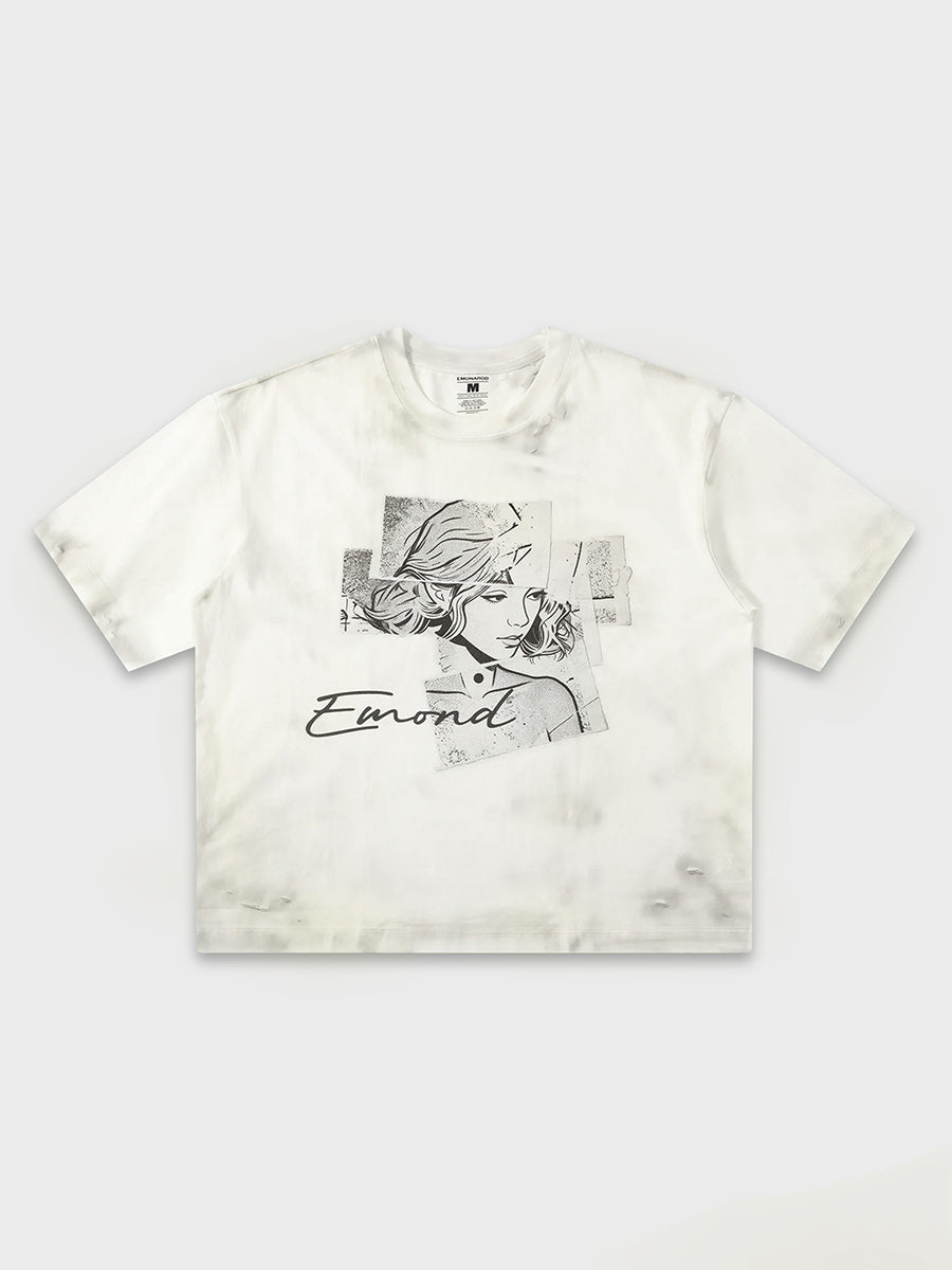 Fragmented Portrait Collage Tee