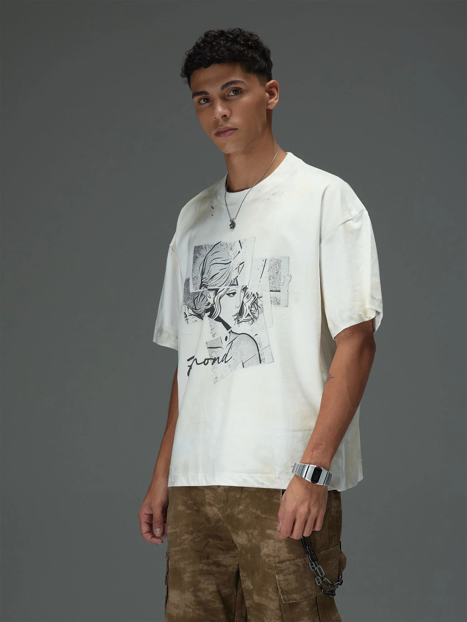 Fragmented Portrait Collage Tee