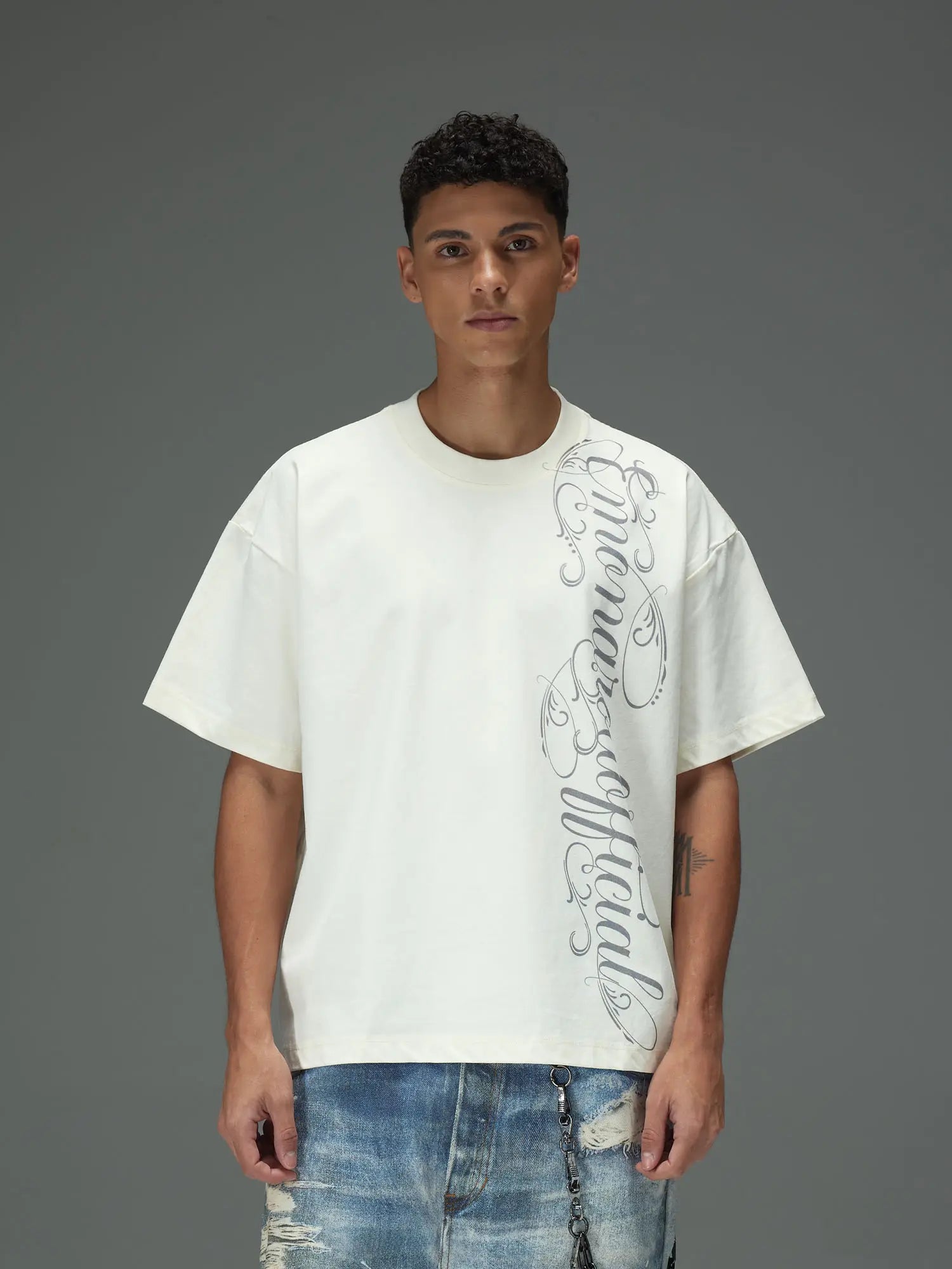 Vertical Script Boxy Tee