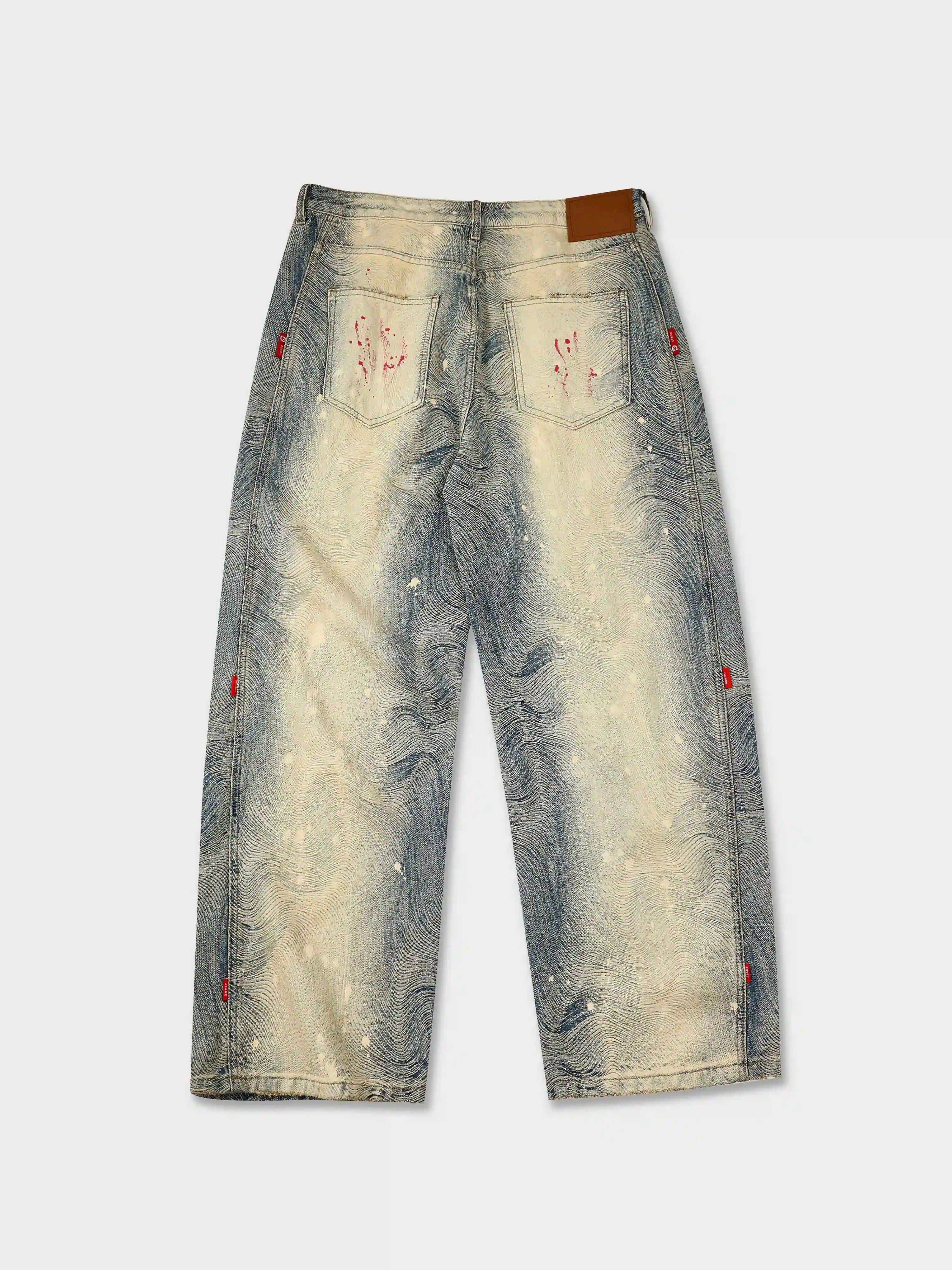 Splatter Contrast Wide Leg Jeans