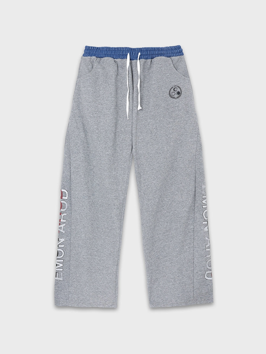 Plaid Waist Logo Pants