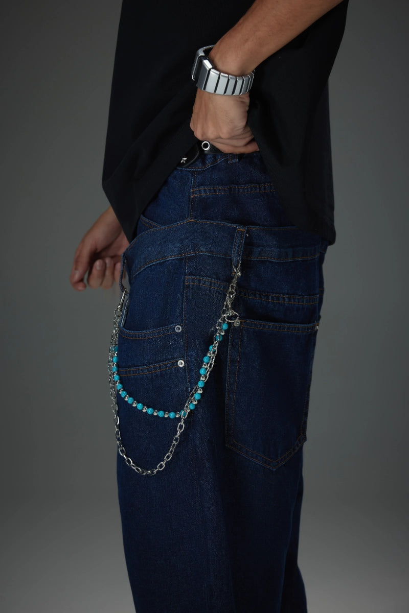 Rivet Double Waist Denim Shorts