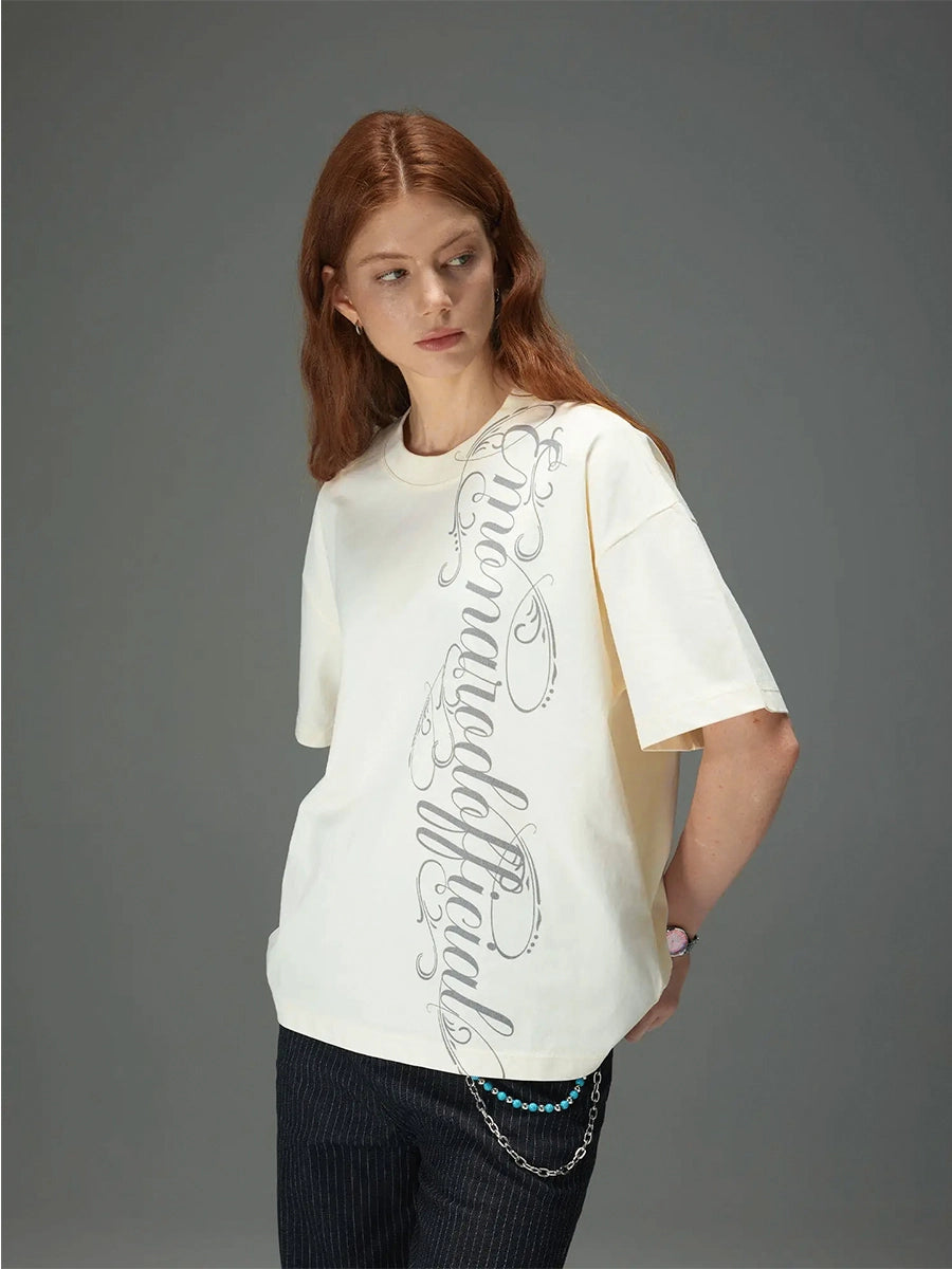 Vertical Script Boxy Tee
