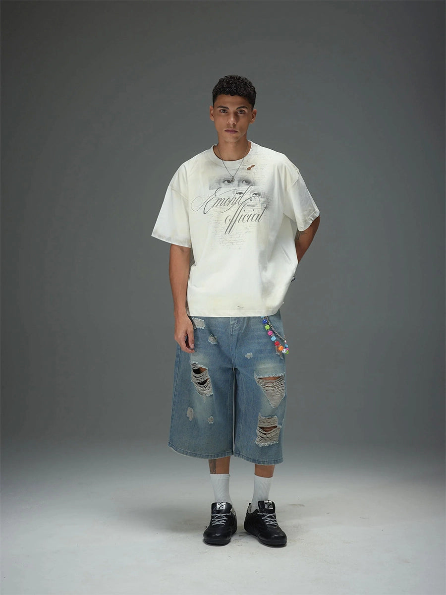 Fragmented Gaze Distressed Tee