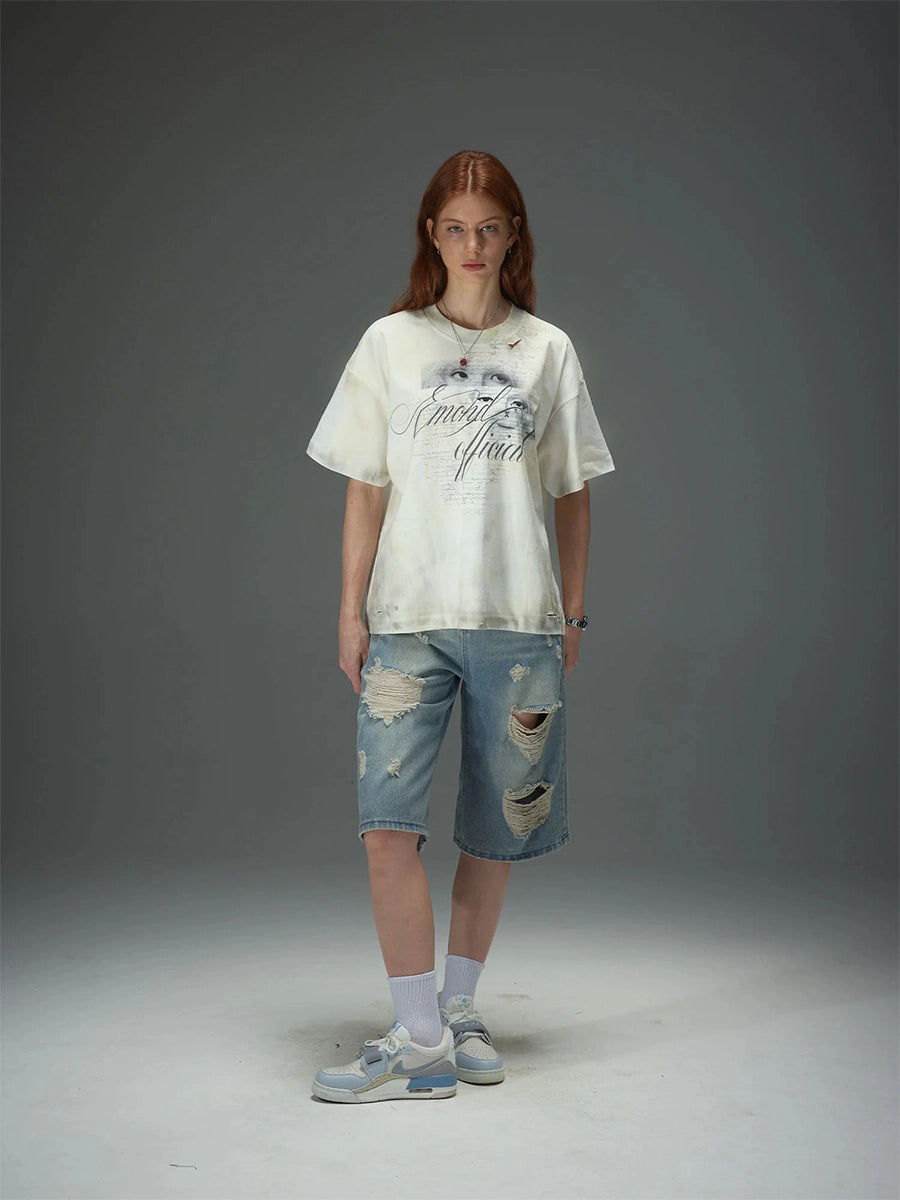 Fragmented Gaze Distressed Tee