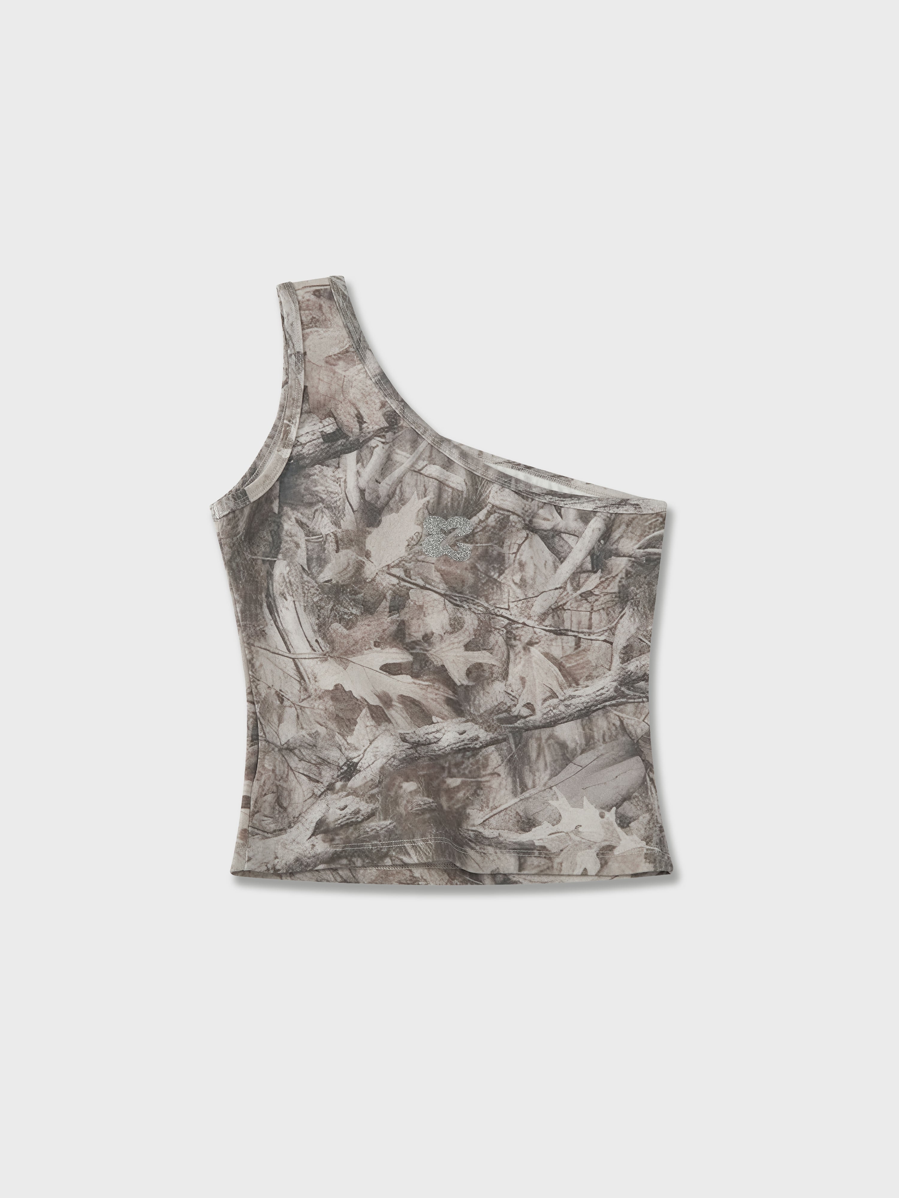 Y2K One Shoulder Camo Top
