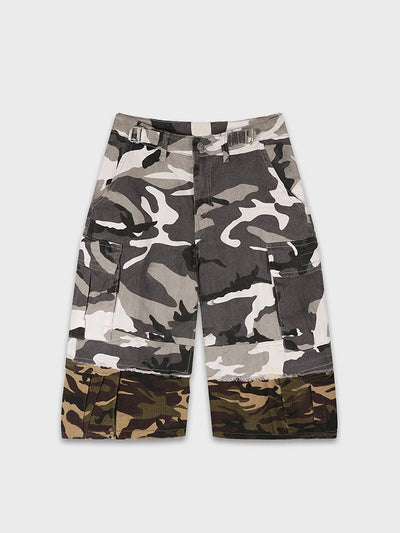 Patchwork Camo Cargo Shorts