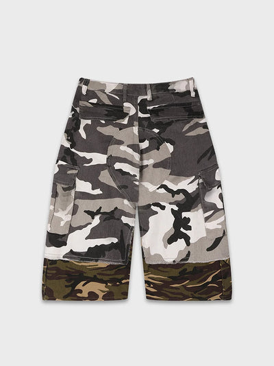 Patchwork Camo Cargo Shorts