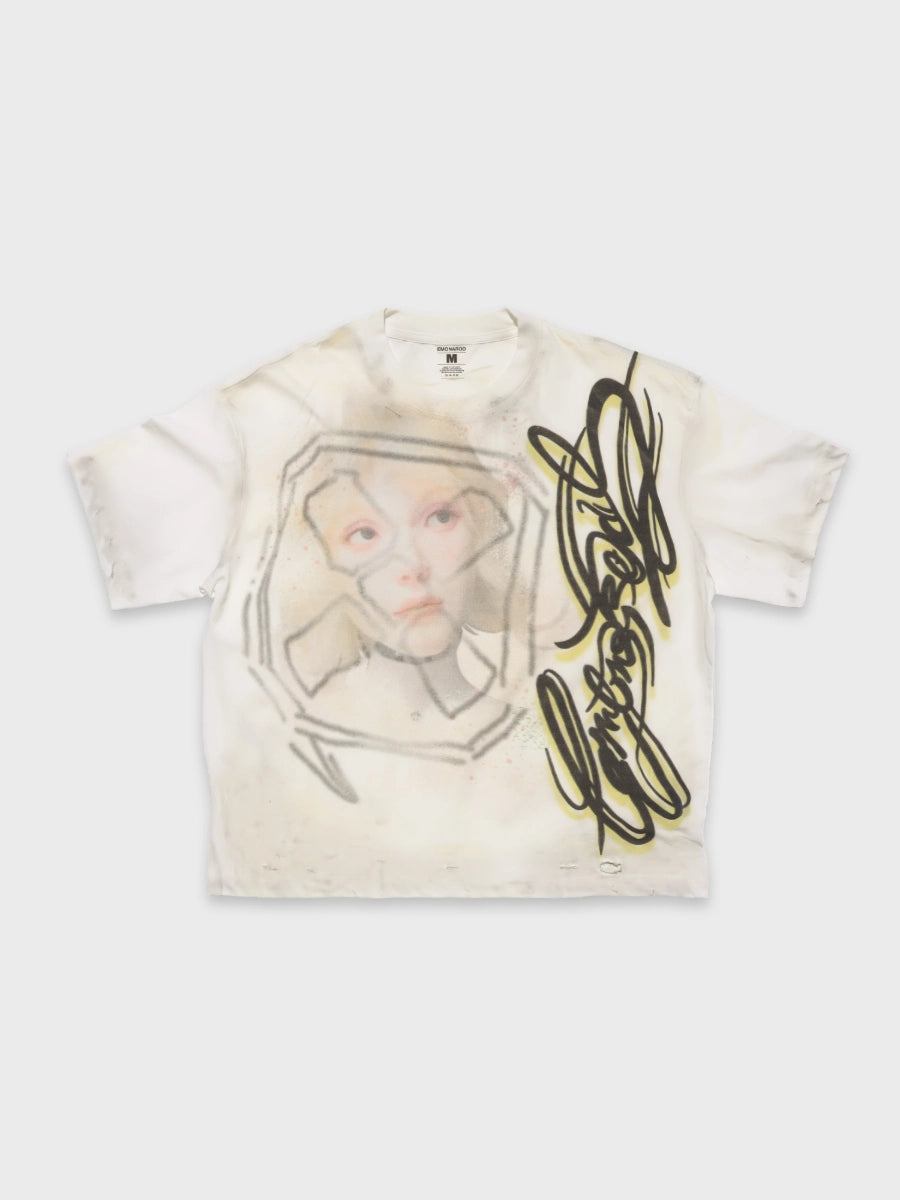 Abstract Graffiti Script Portrait Tee