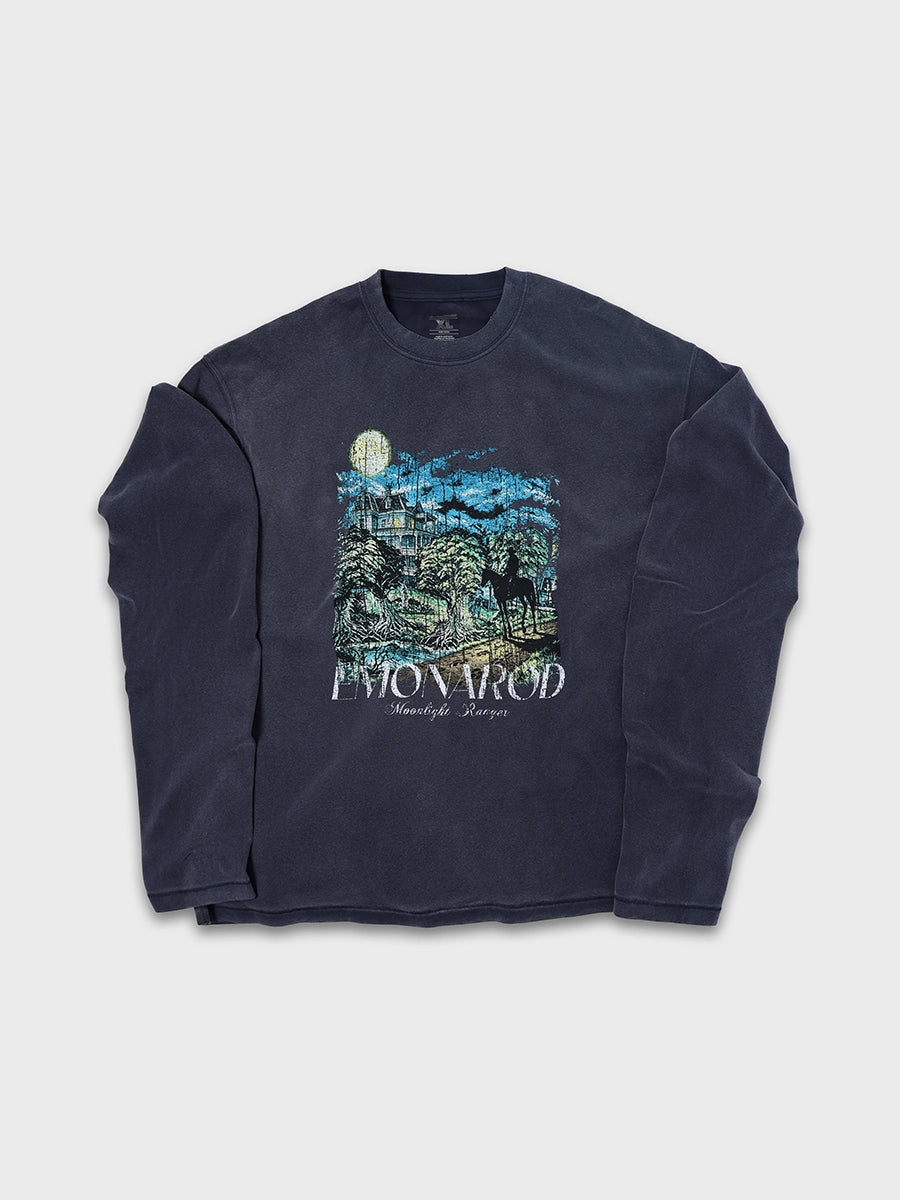 T-shirt à manches longues Doodle avec ourlet brut – Homme