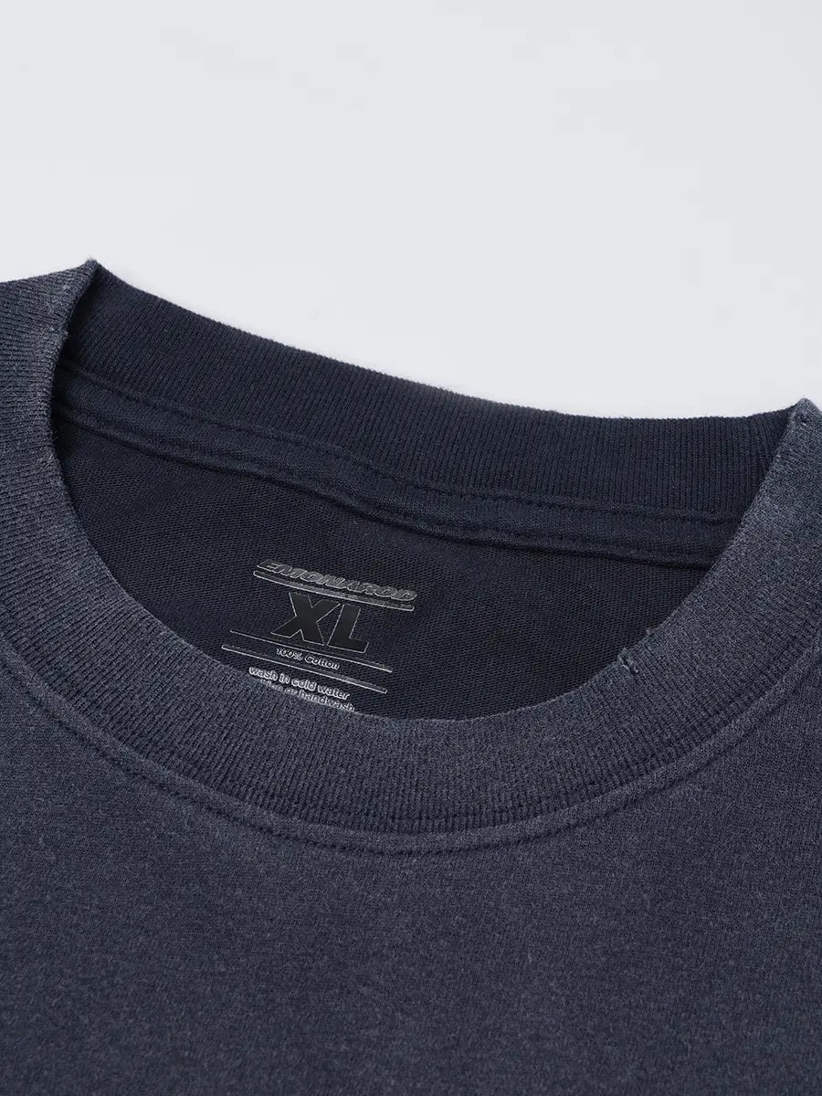 T-shirt à manches longues Doodle avec ourlet brut – Homme
