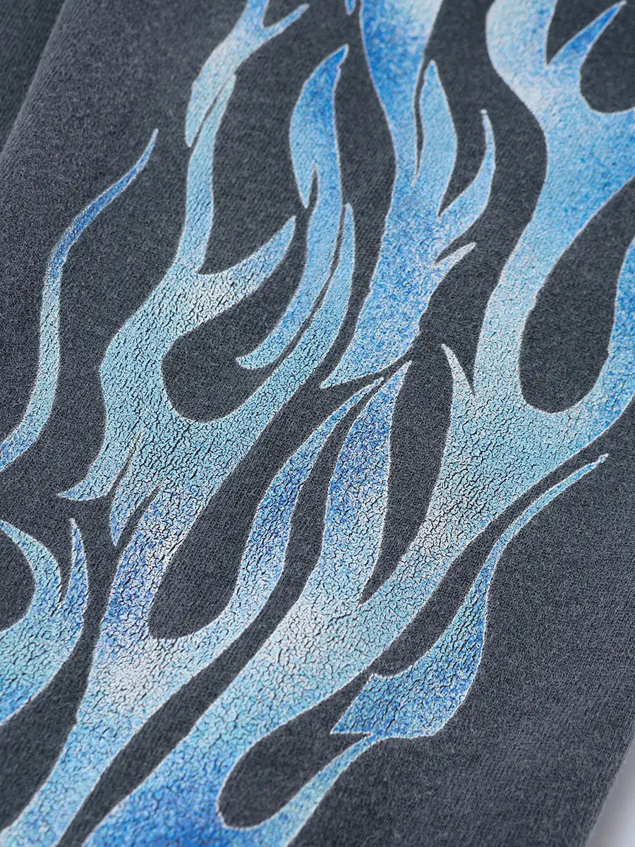 T-shirt à manches longues Doodle avec ourlet brut – Homme