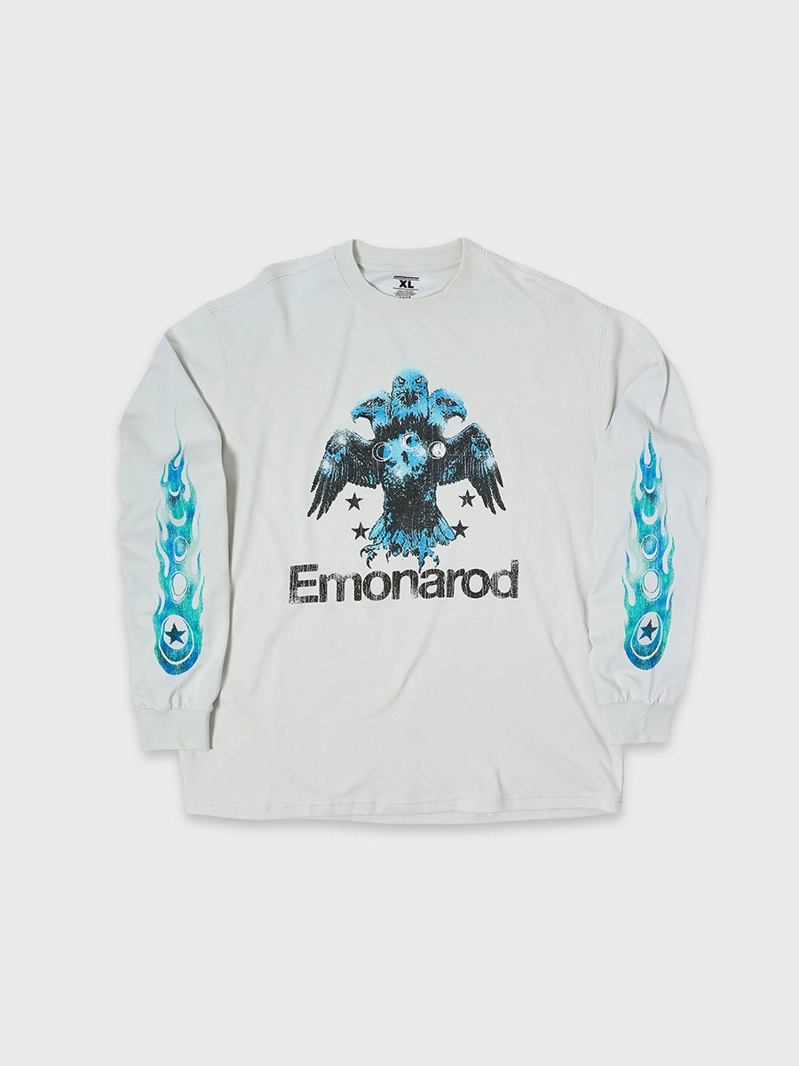 T-shirt à manches longues Doodle avec ourlet brut – Homme