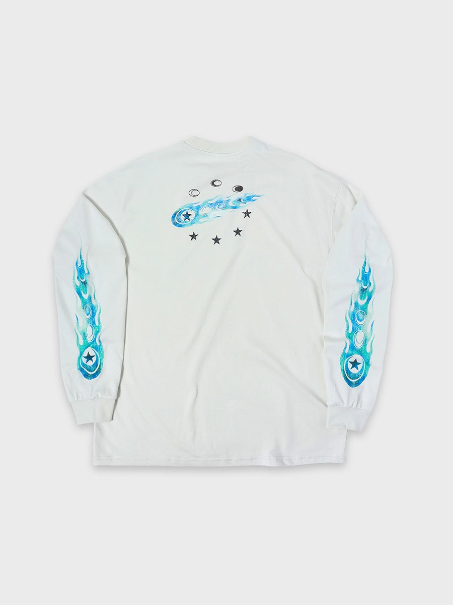 T-shirt à manches longues Doodle avec ourlet brut – Homme