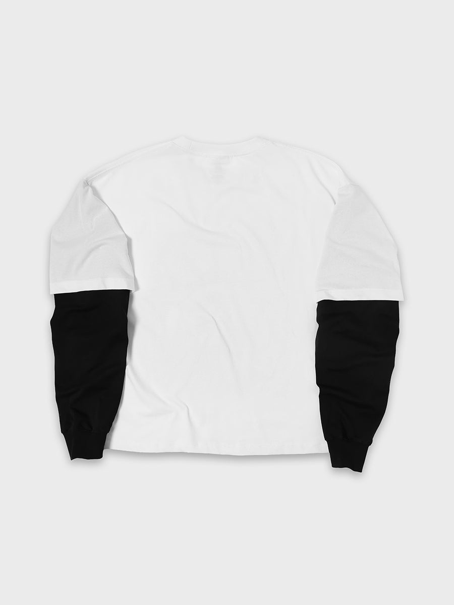 Doodle Langarmshirt mit offener Saumkante – Herren