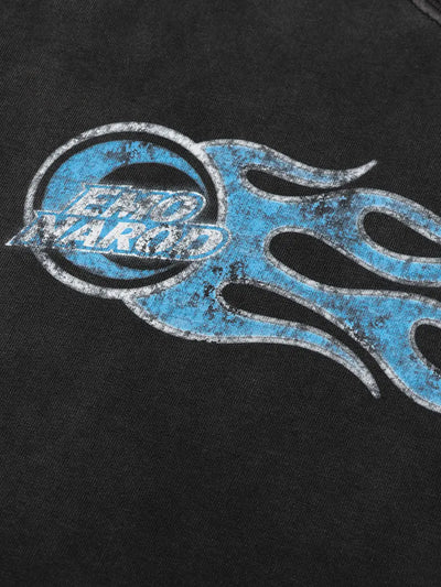 T-shirt à manches longues Doodle avec ourlet brut – Homme