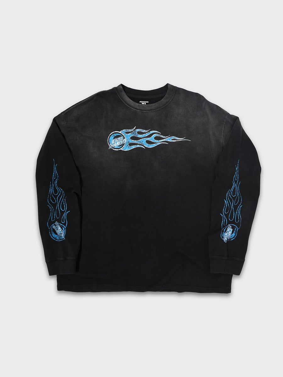 T-shirt à manches longues Doodle avec ourlet brut – Homme