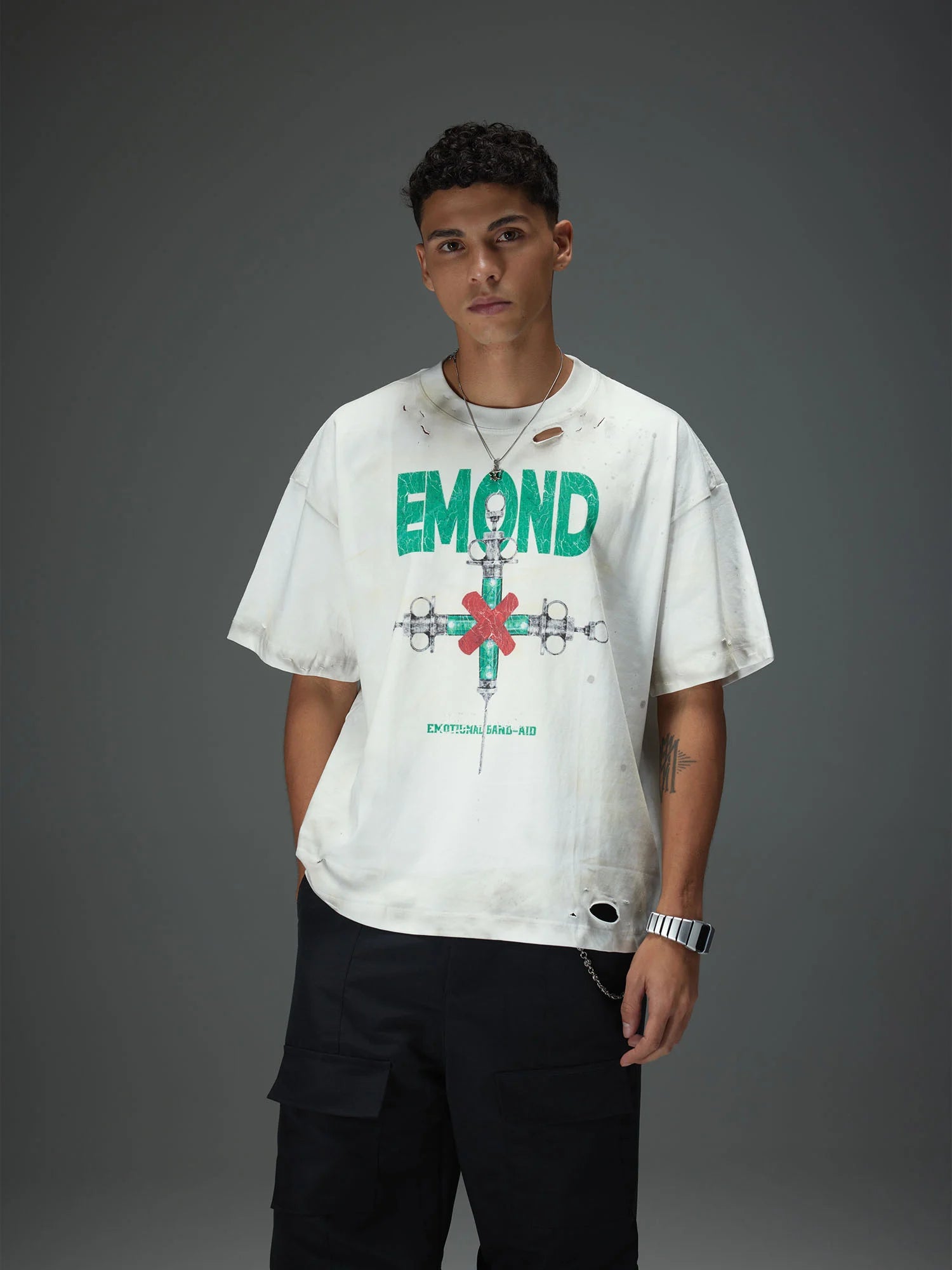 Syringe Cross Distressed Tee