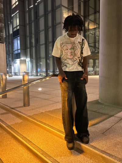 Abstract Graffiti Script Portrait Tee