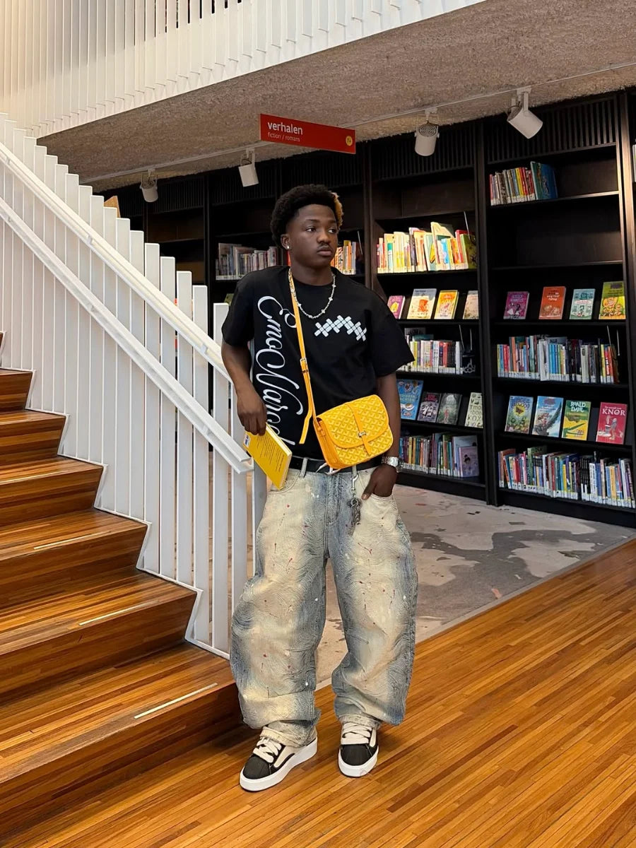 Side-Text Graphic Boxy Tee