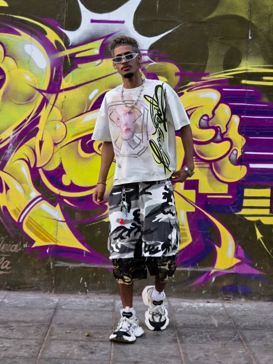Abstract Graffiti Script Portrait Tee