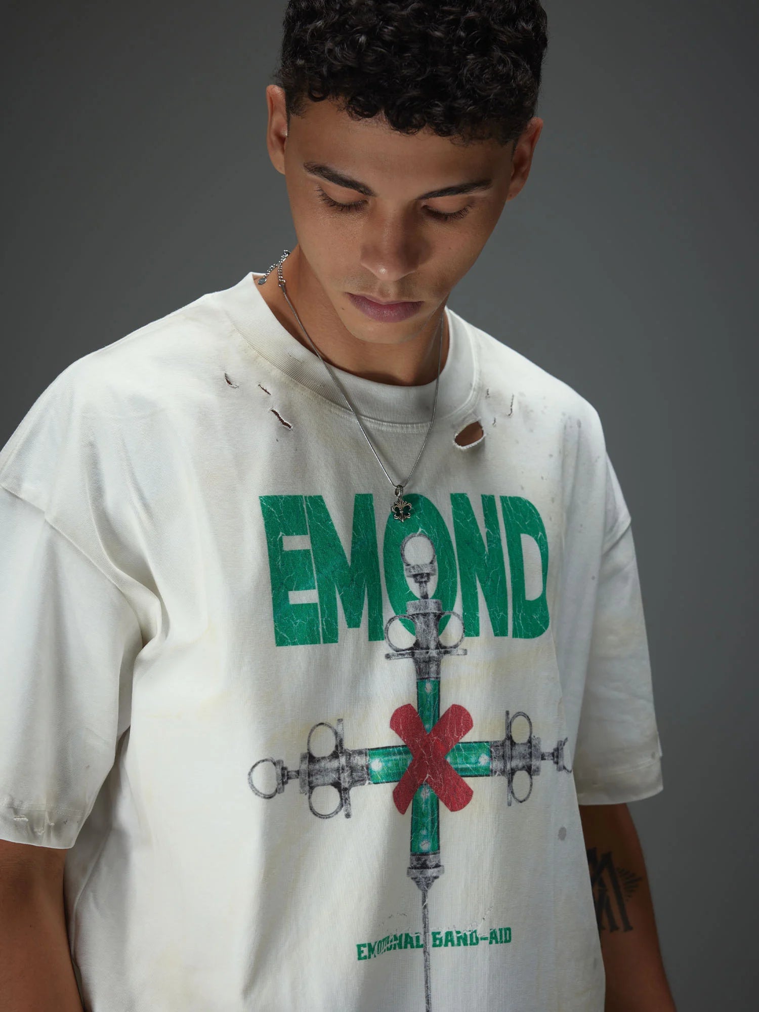 Syringe Cross Distressed Tee