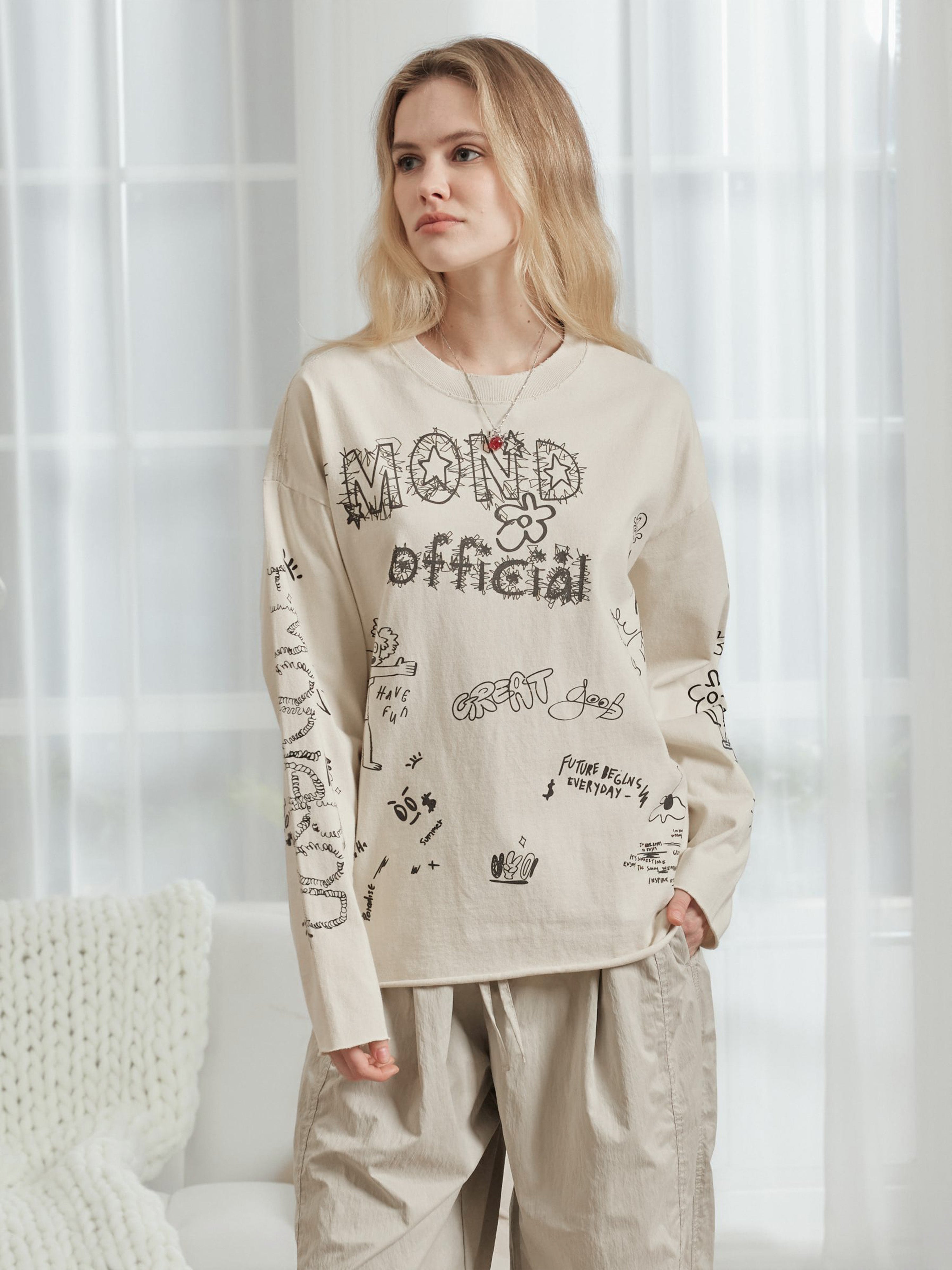 Doodle Raw Hem Longsleeve - Women