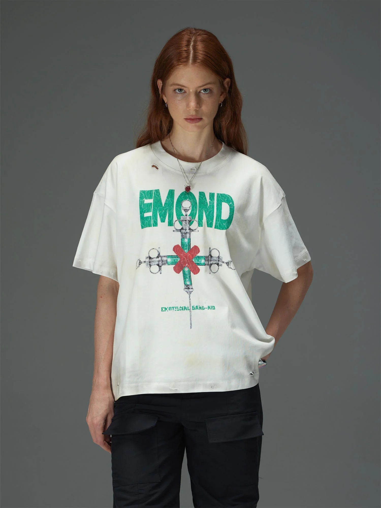 Syringe Cross Distressed Tee