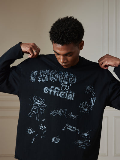 Doodle Raw Hem Longsleeve - Men