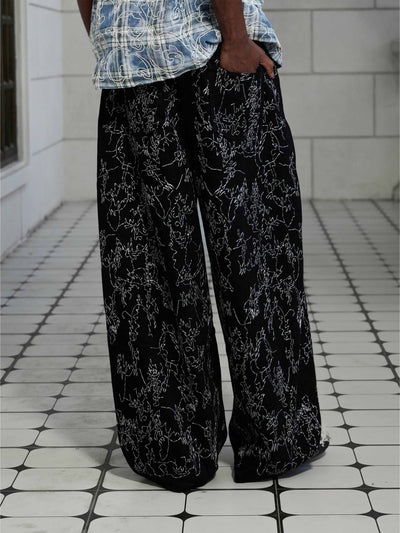 Abstract Stitch Crimson Jeans