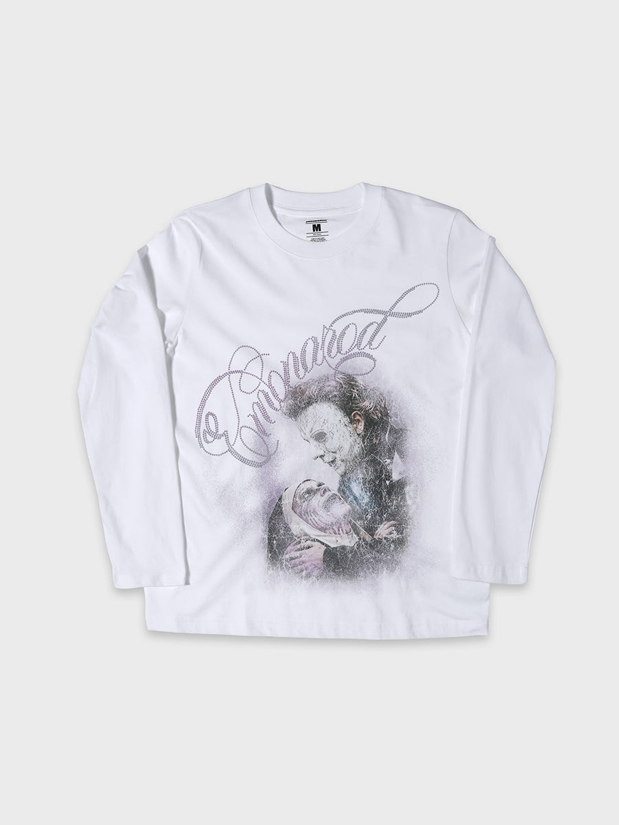 T-shirt à manches longues Doodle avec ourlet brut – Homme