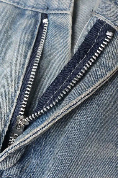 Destroyed Frayed Denim Shorts