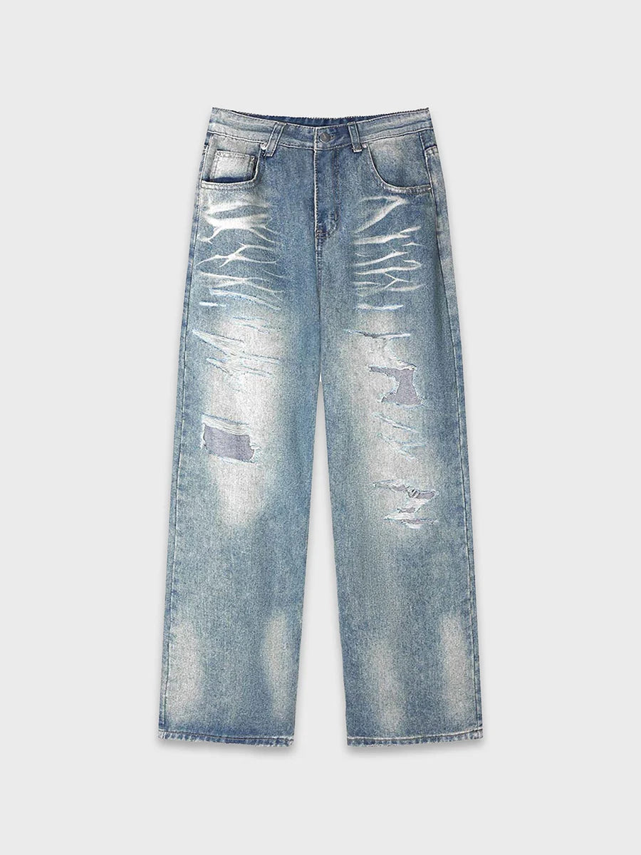 Destroyed Patch Denim Jeans