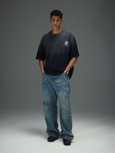 Destroyed Patch Denim Jeans