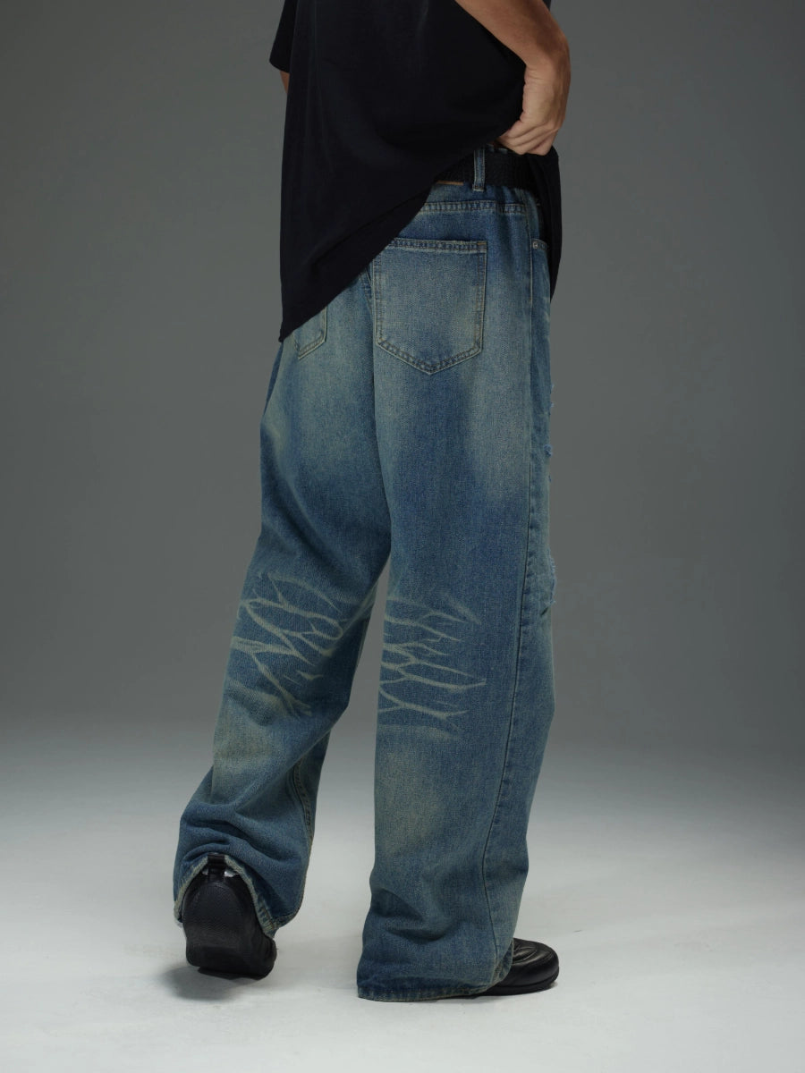 Destroyed Patch Denim Jeans